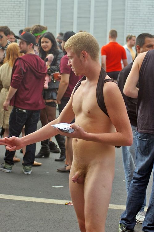 Naked man in public