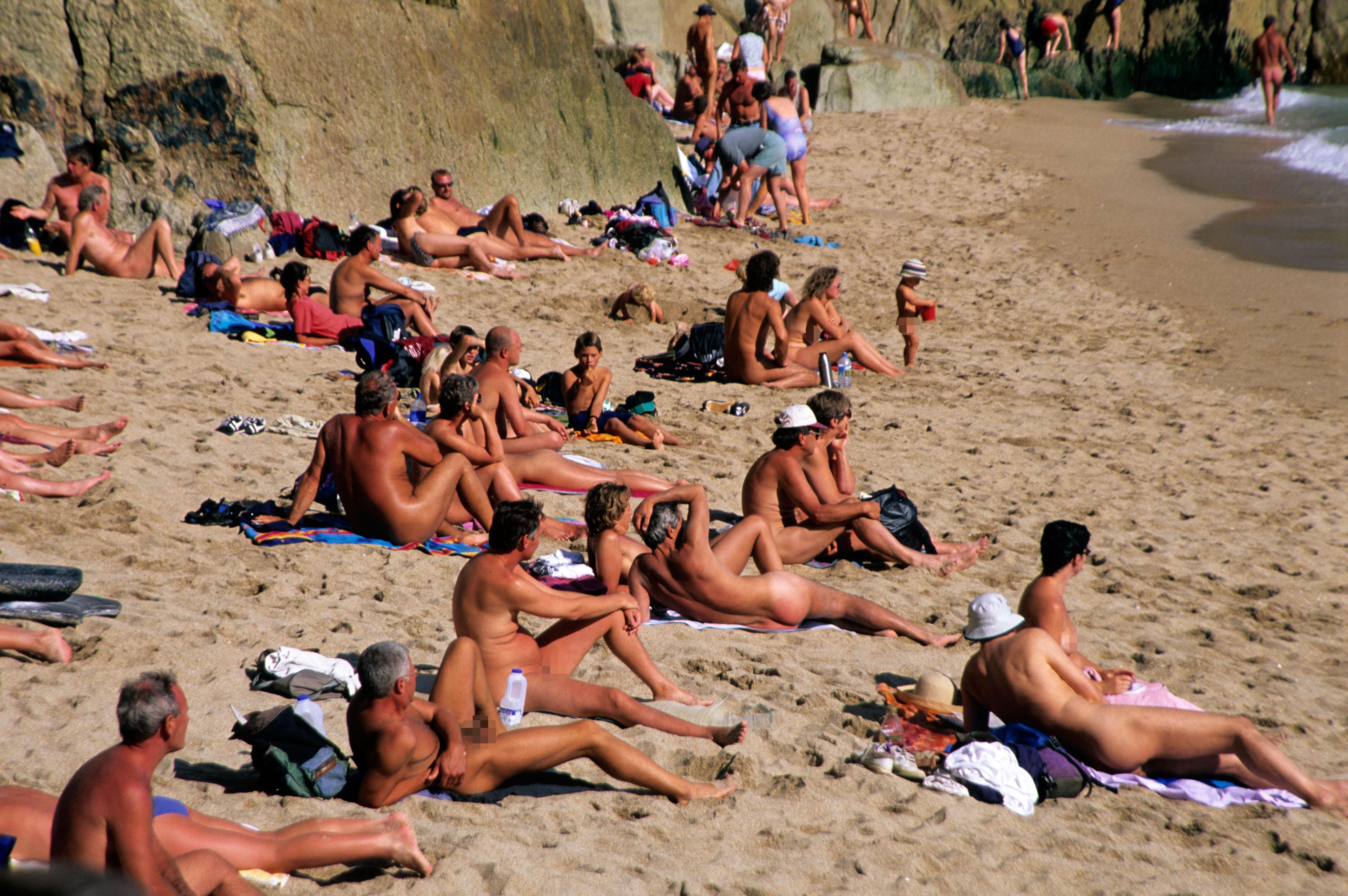 Nudist beach family photos