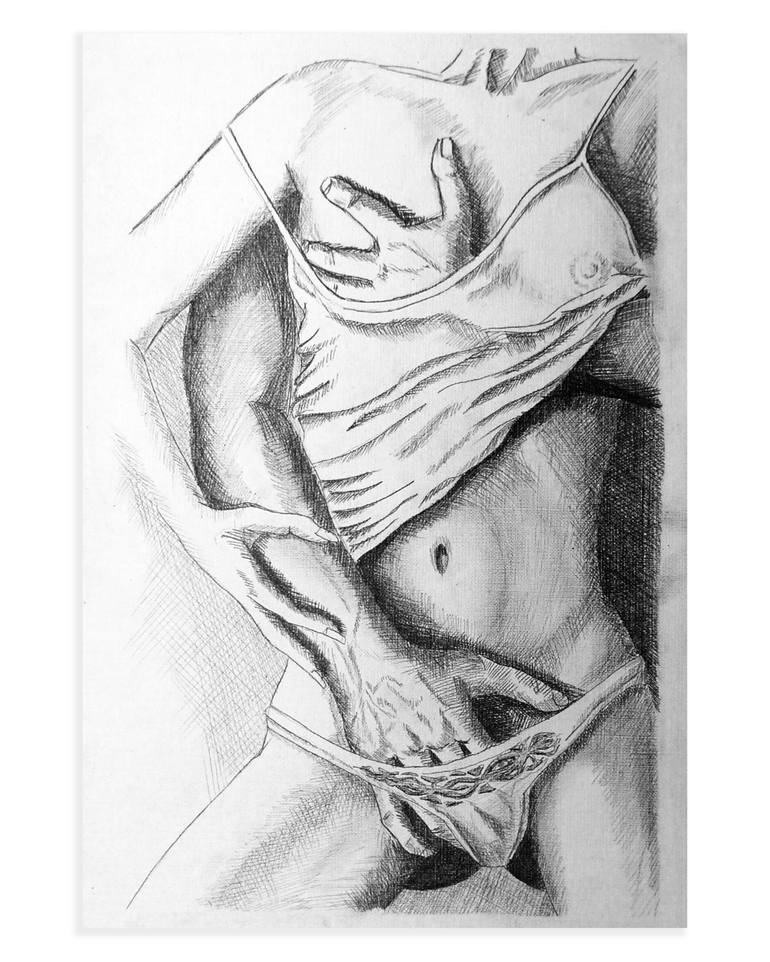Erotic nude art drawing