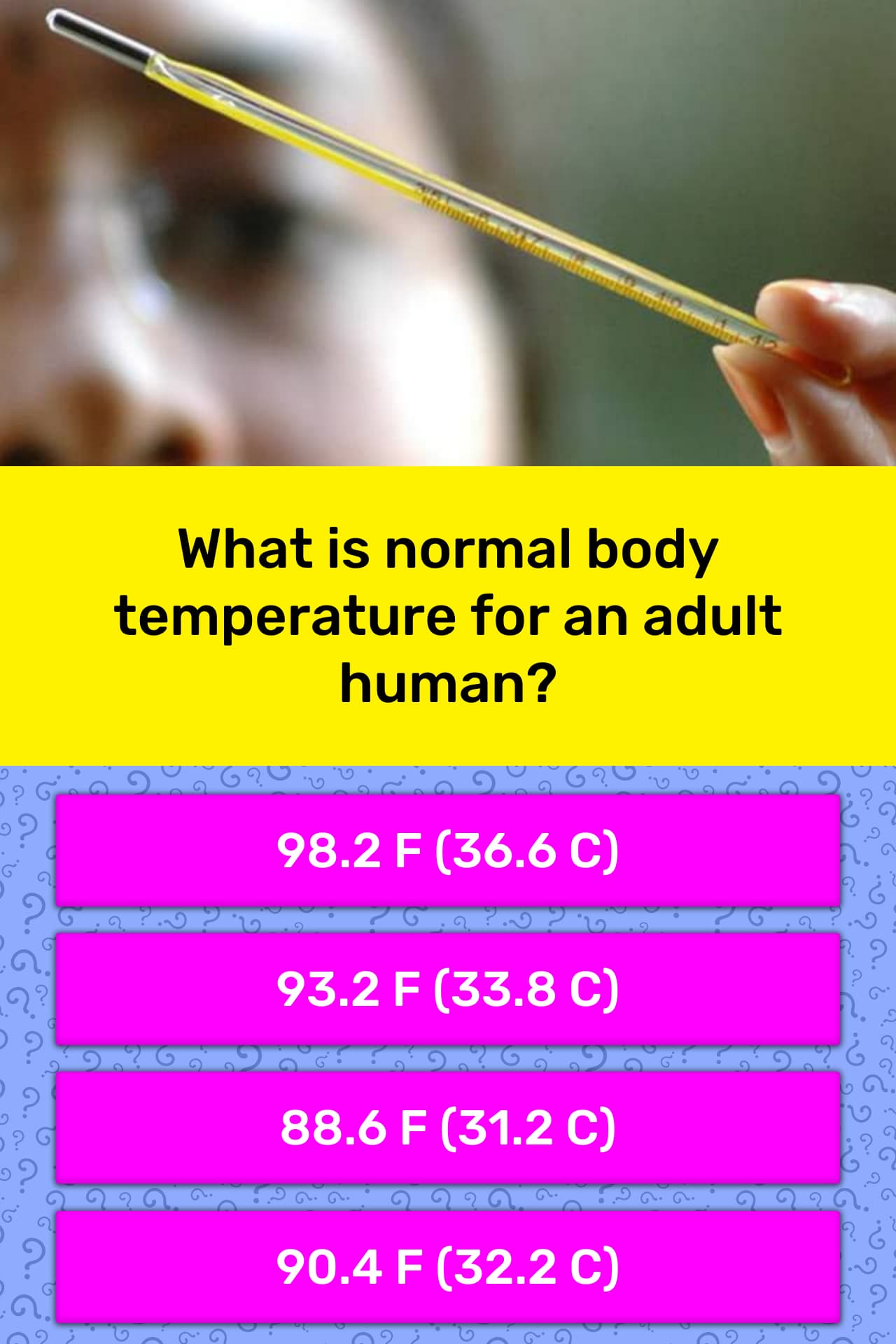 Normal adult body temperature