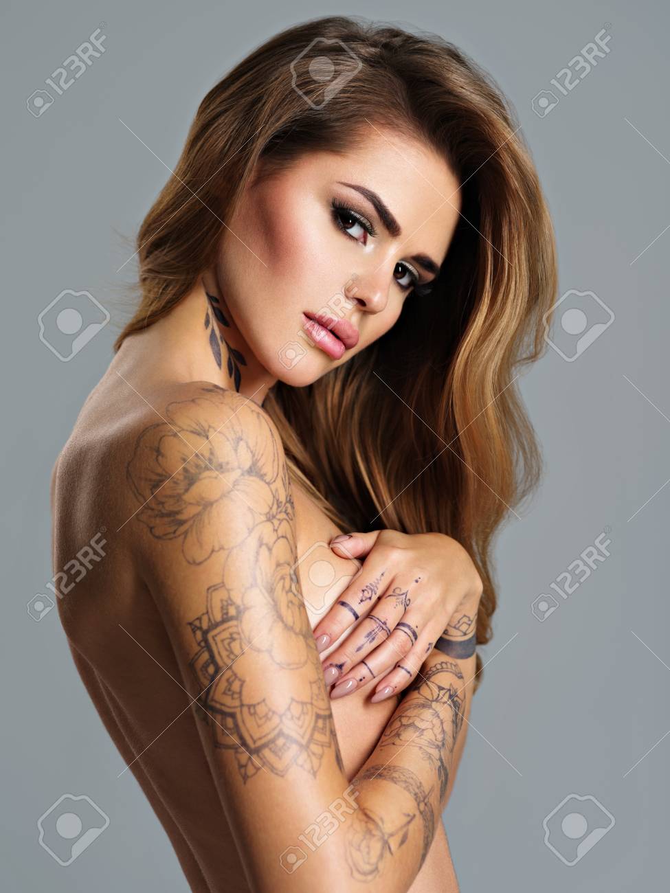 Tattoo nude girl full body beautiful