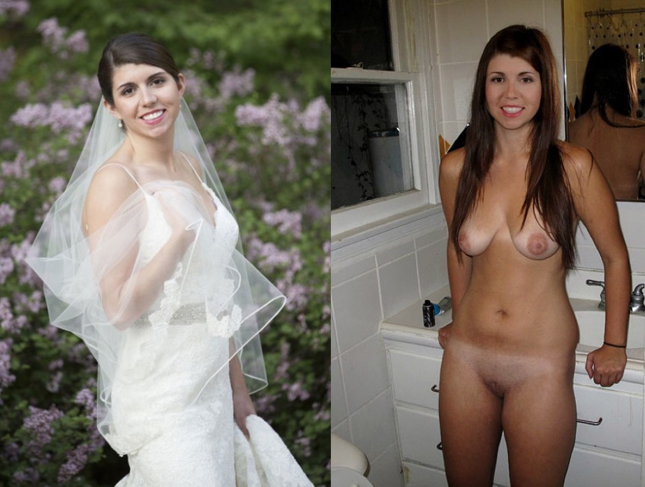 Clothed and unclothed brides