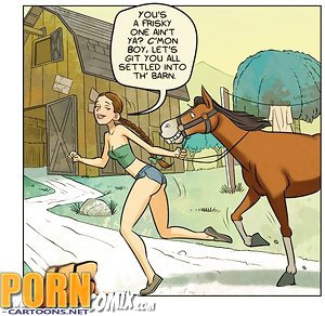 Nude women cartoons on the farm