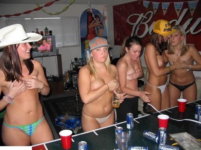 Nude girls beer pong