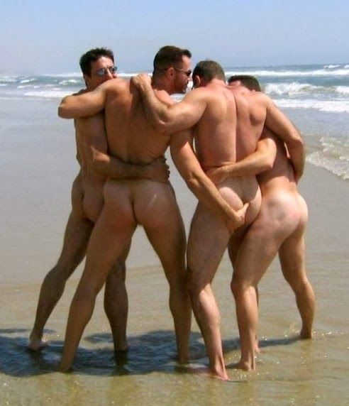 Naked men on the beach