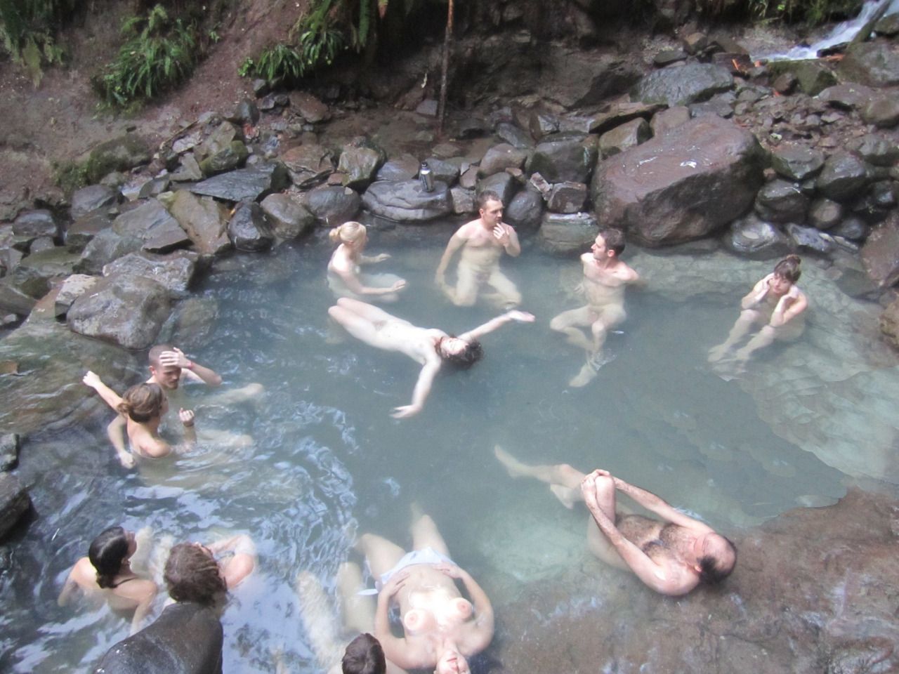 Nude outdoor hot springs