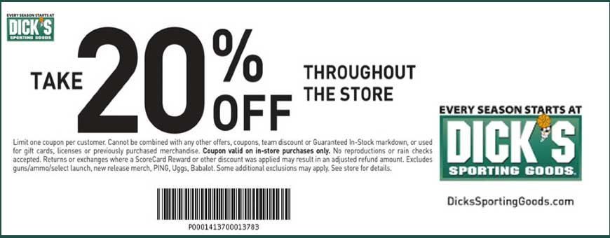 Coupons for dicks sporting goods printable