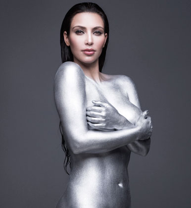 Kim kardashian silver naked