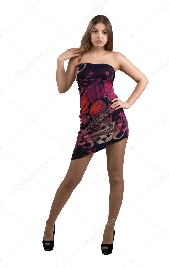 Hot girl tight short dress