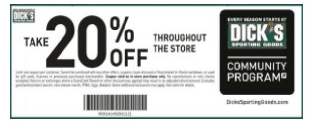 Coupons for dicks sporting goods printable
