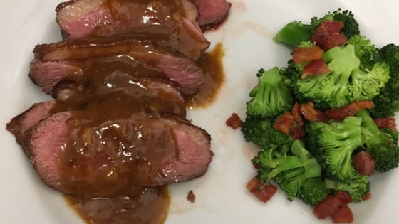 Duck breast with grand marnier