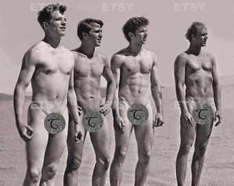 Vintage nudist boys beach