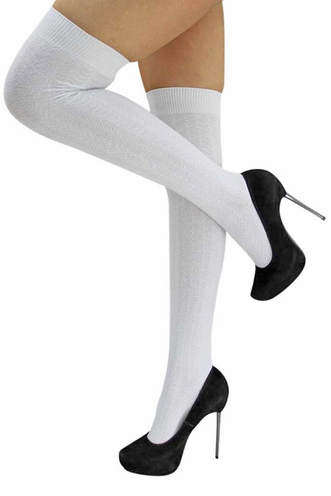 Socks sexy white knee