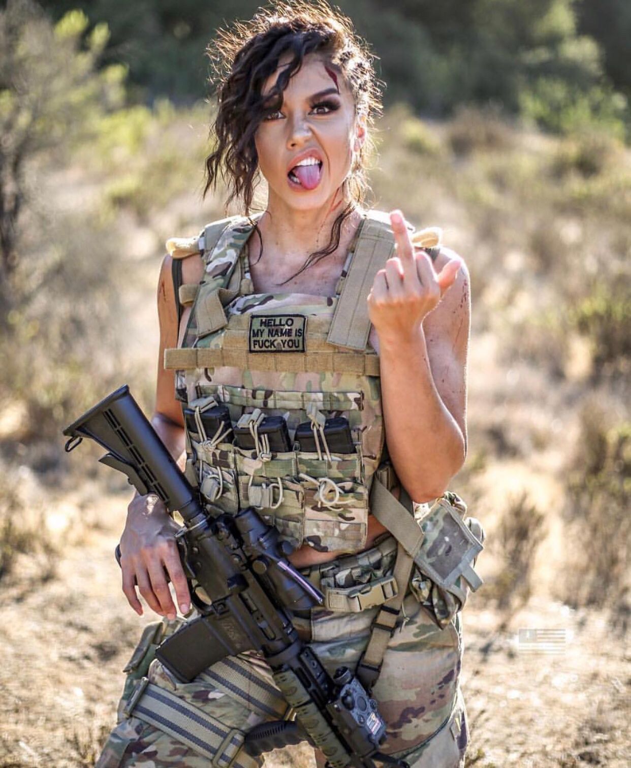 Hot nude military girls in camo