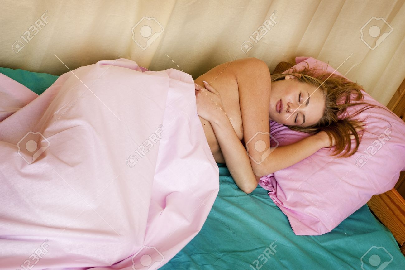 Naked girls sleeping in bed