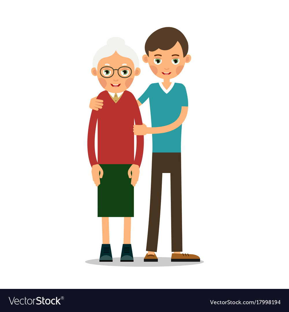 Old woman with young boy
