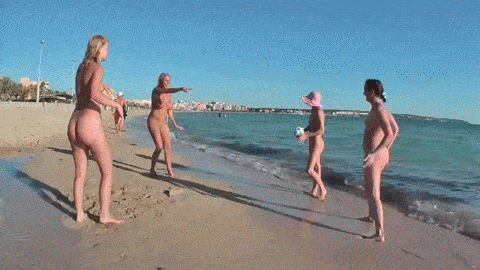 The beach gif naked on woman