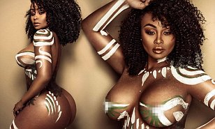 Naked afro body painting