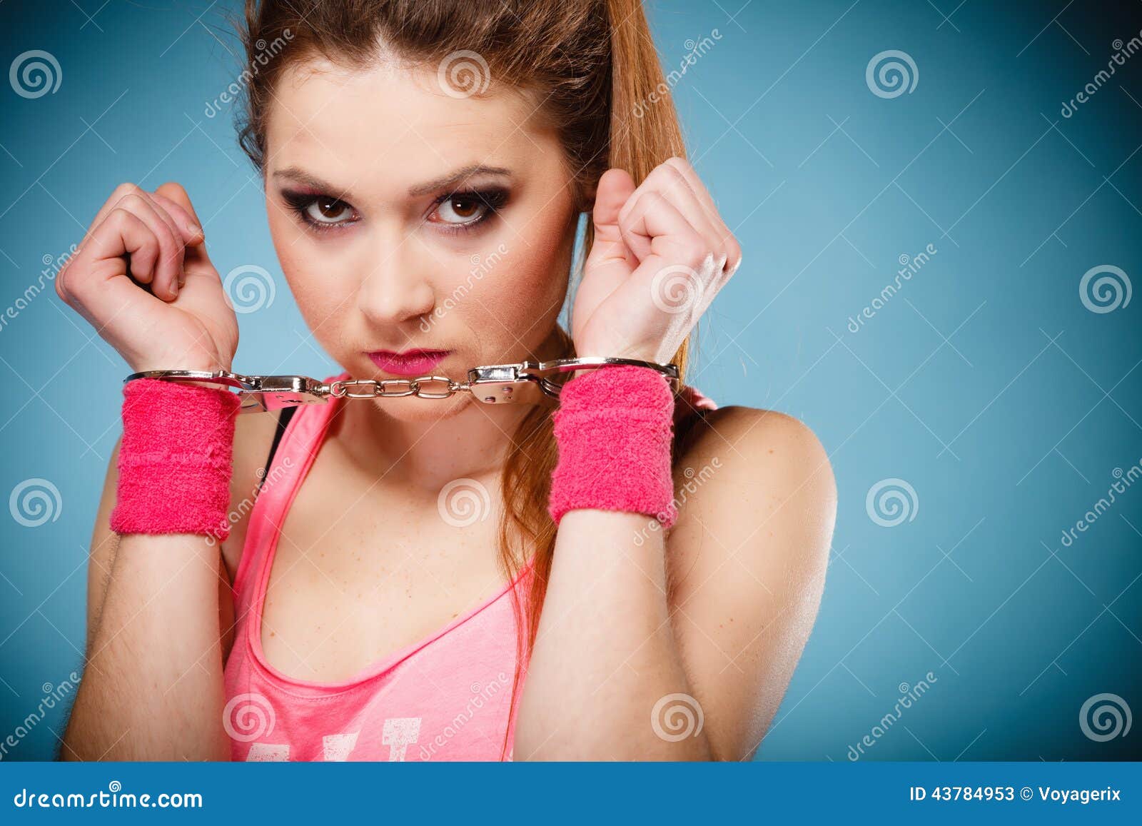Surprised teen girl jail
