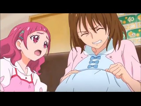 Anime girl naked and giving birth