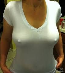 Big tits hard nipples through shirt