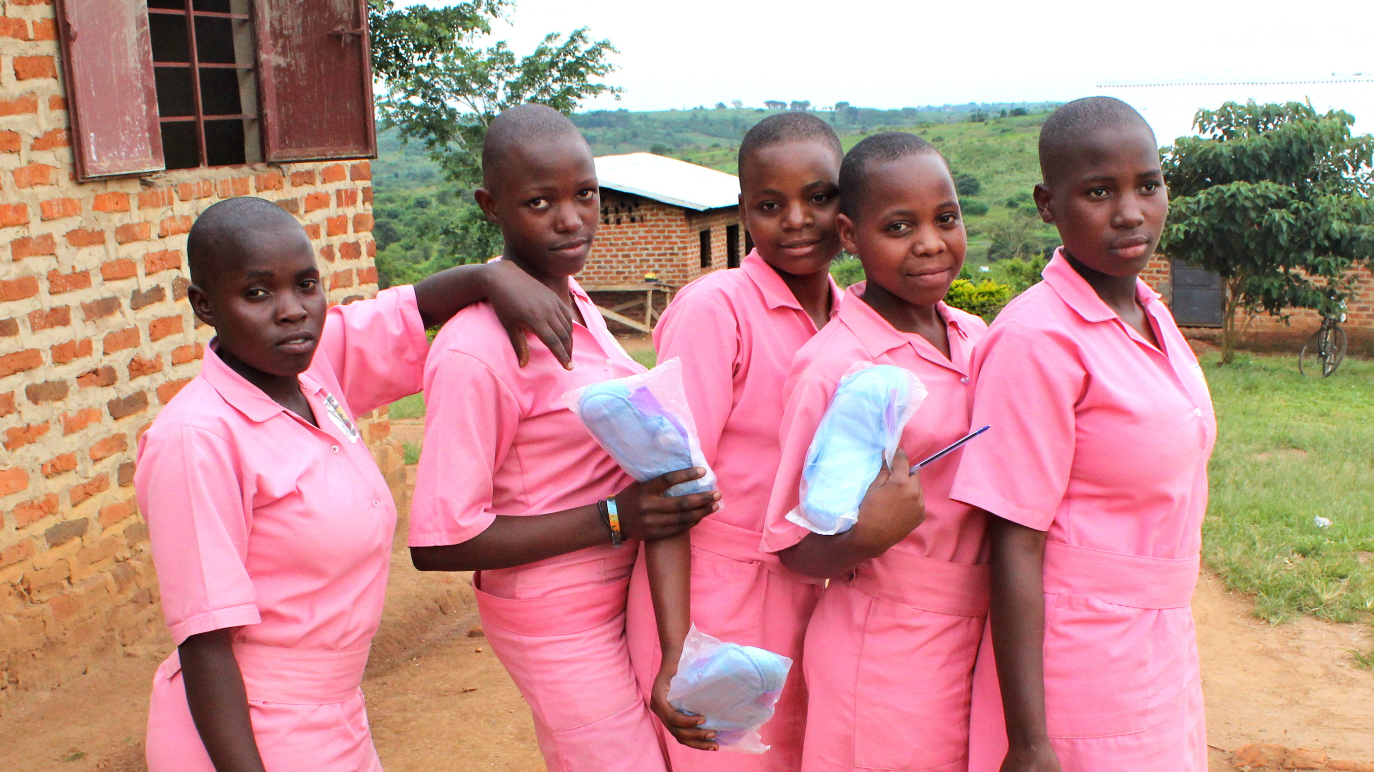 Girls changing sanitary pads