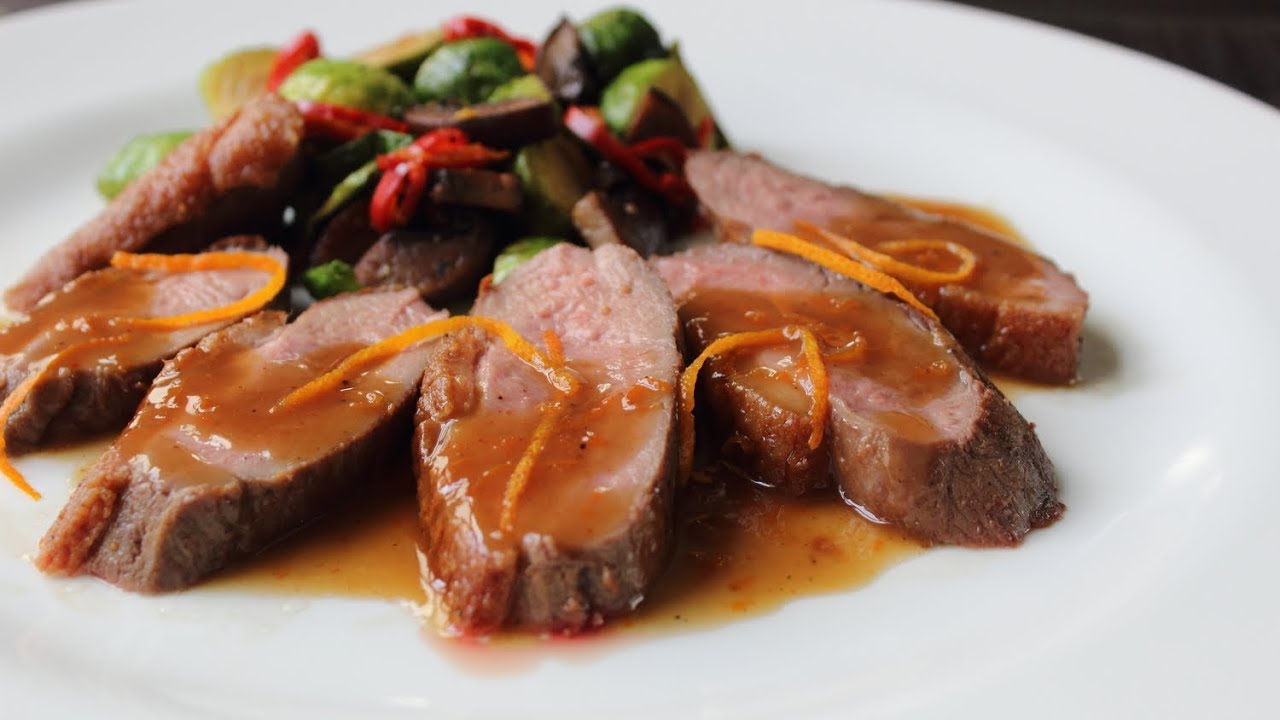 Duck breast with grand marnier