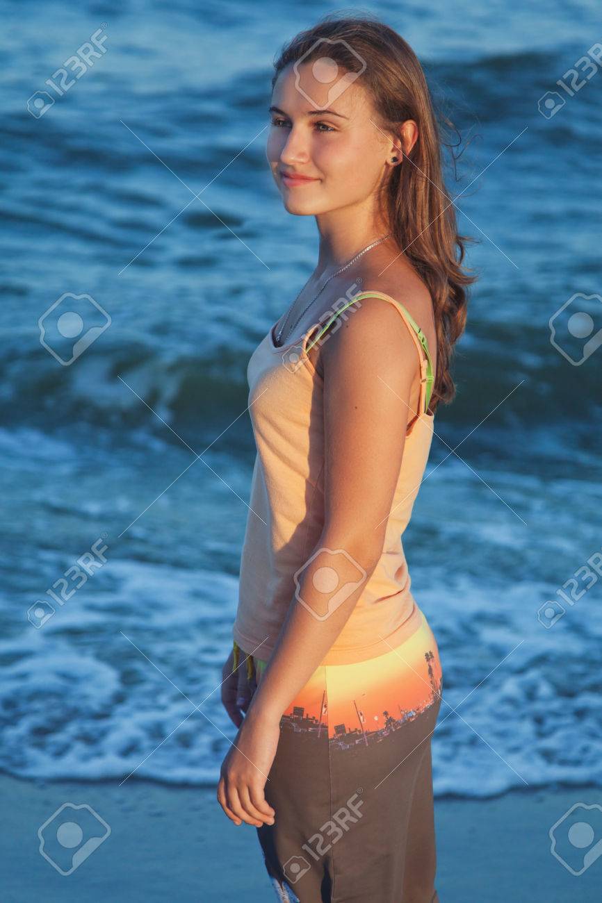 Beach young teens on