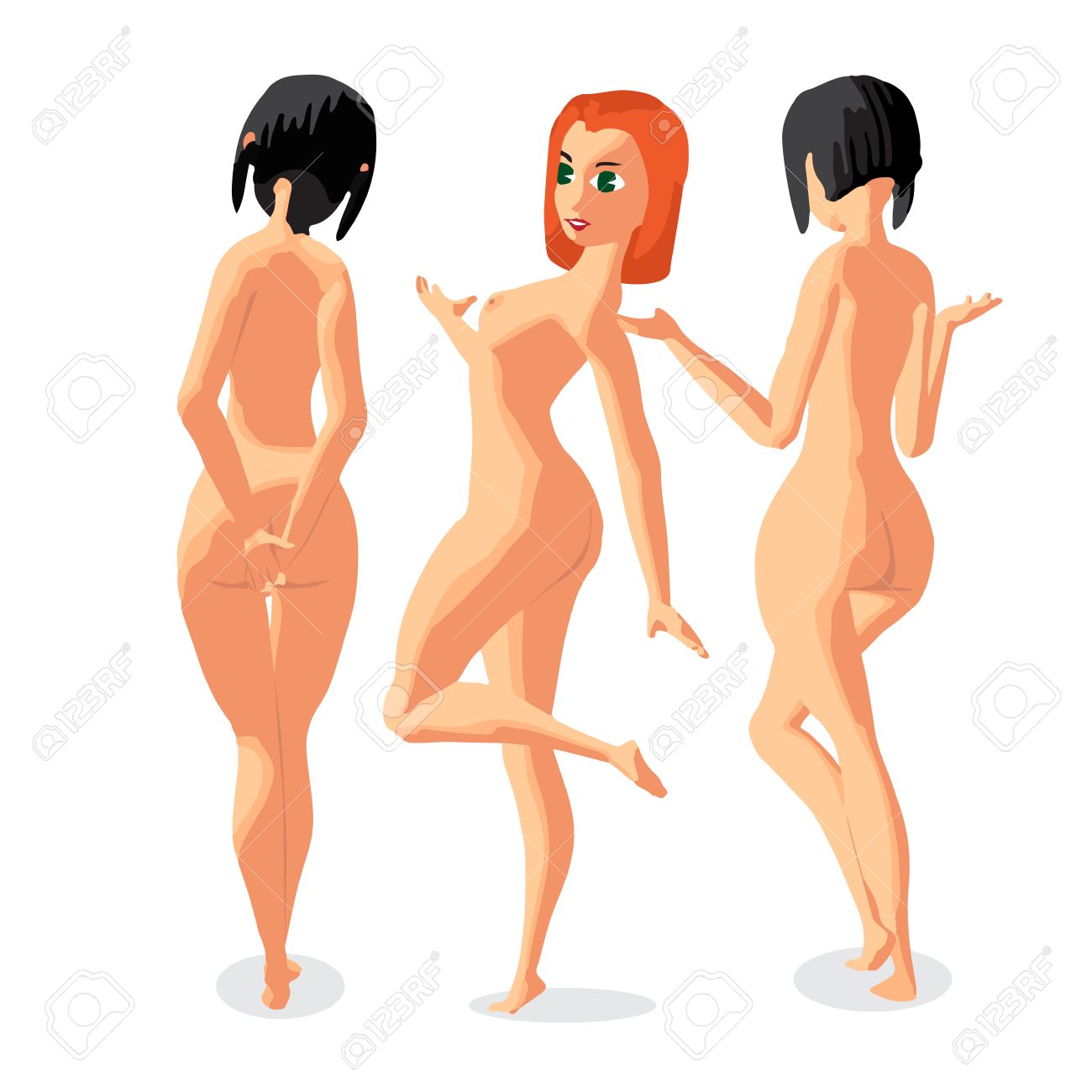 Three girls nude beach