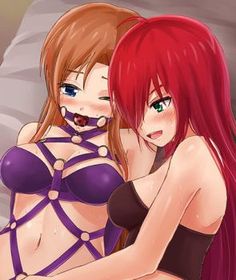 Two girl buttplug bikini anime