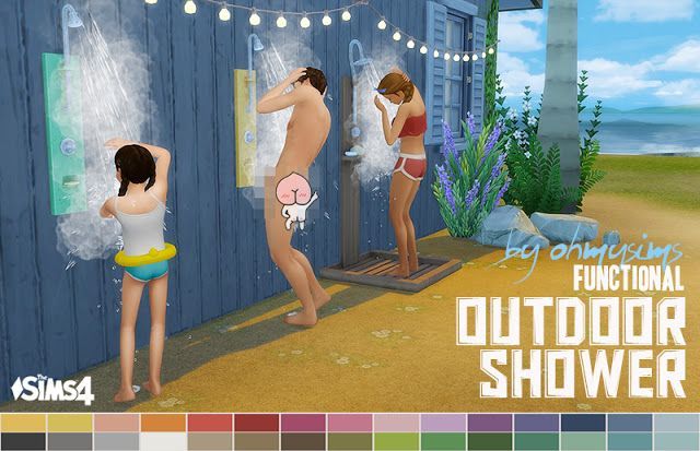 Public outdoor shower nude