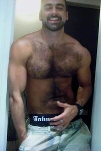Men chested naked hairy muscle