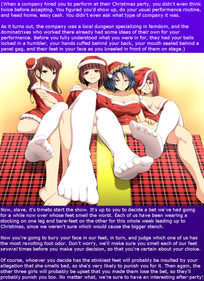 Anime femdom beach text