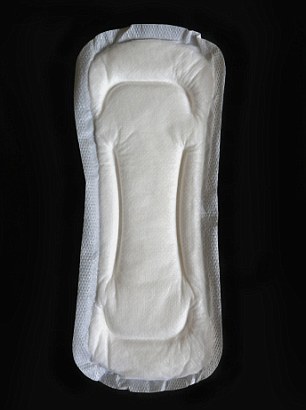Nude girls with sanitary napkin