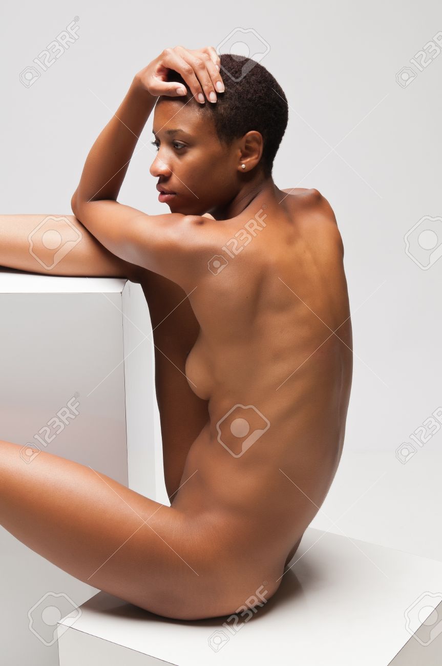 Naked black young woman