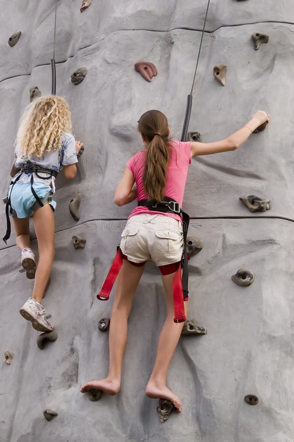 Hairy rock climbing girls
