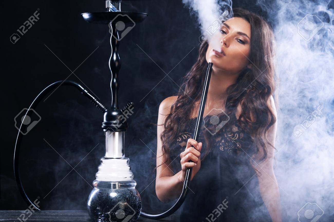 Sexy girl with hookah