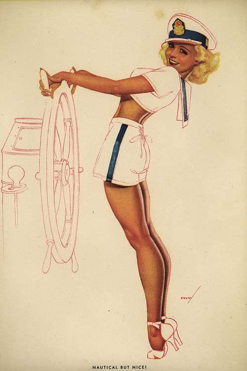George petty pin up and cartoon girls