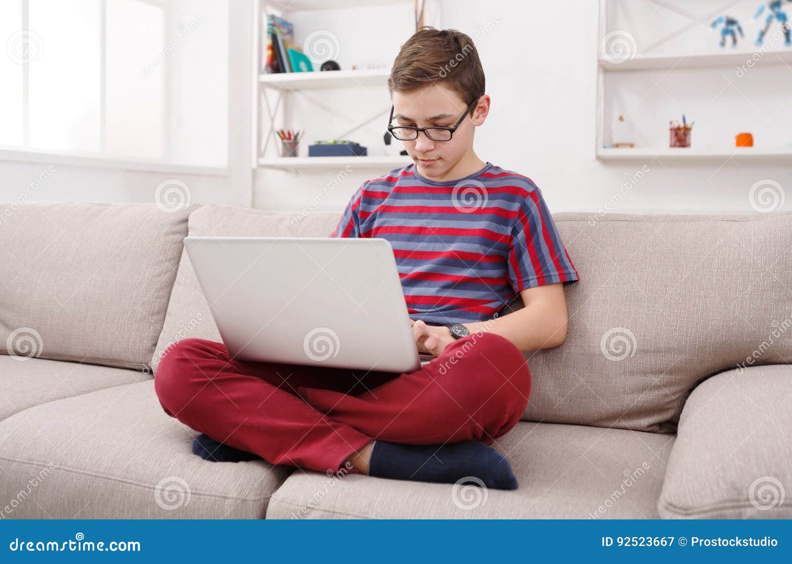 Candid teen on couch