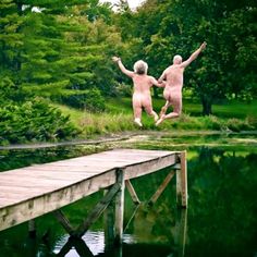 Naked mature mom fun lake