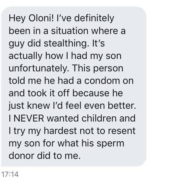 Story took off his condom